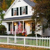 white picket fence house