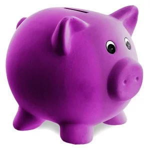 Purple piggy bank