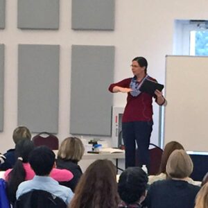 Sonya Shafer speaking at a Charlotte Mason homeschool conference