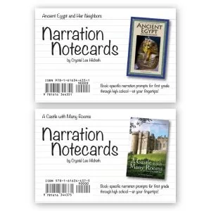 Charlotte Mason Narration Prompts Notecards